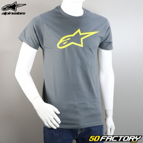 Camiseta Alpinestars Ageless gris y amarilla