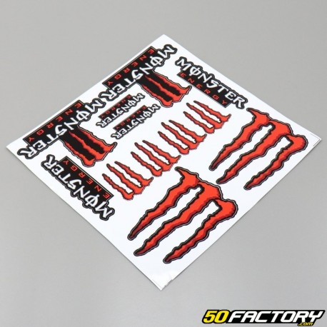 Planche de stickers Monster 30x30cm rouge