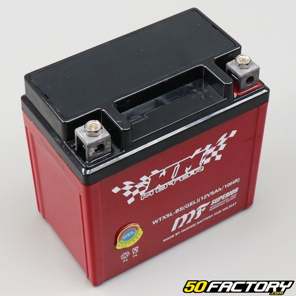 Batterie YTX5L-BS 12V 5Ah gel Derbi DRD Pro, Malaguti Drakon, Booster