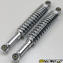 Adaptable 300 mm adjustable rear shock absorbers Peugeot 103, MBK 51 ... chrome