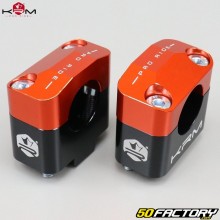 Elevadores de manillar KRM de 22mm a 28mm Pro Ride negro y naranja