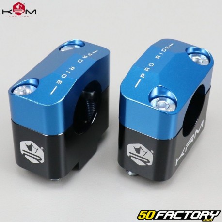 Lenkerklemmen 22mm bis 28mm KRM Pro Ride Vibrationsdämpfer, schwarz und blau