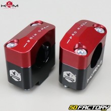 Elevadores de manillar KRM de 22mm a 28mm Pro Ride negro y rojo