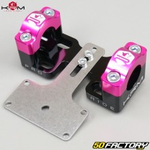 22mm to 28mm handlebar stiffeners with KRM speedometer bracket Pro Ride black and pink