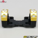 Reforços de guidão de XNUMXmm a XNUMXmm com suporte de velocímetro KRM Pro Ride  Preto e dourado