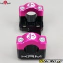 Rinforzi del manubrio da 22mm a 28mm con staffa del tachimetro KRM Pro Ride nero e rosa