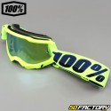 100% Accuri 2 neon yellow mask with gold iridium screen