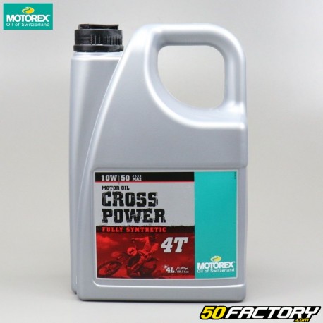 Huile moteur 4T 10W50 Motorex Cross Power 100% synthèse 4L