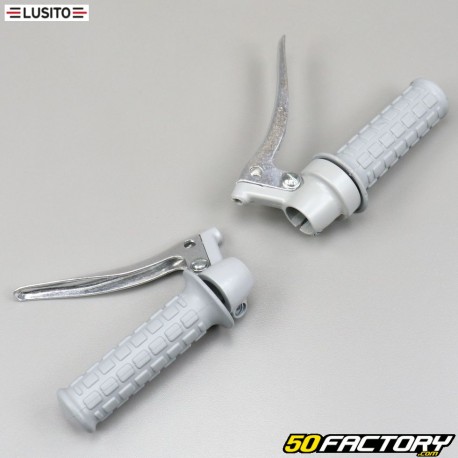 MBK 51 brake and gas handles, Peugeot 103 Gray Lusito with gray levers