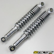 Adaptable 310 mm adjustable rear shock absorbers Peugeot 103, MBK 51 ... chrome