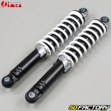 Adjustable rear shocks 280 mm Peugeot 103, MBK 51 and Motobécane black and white Imca