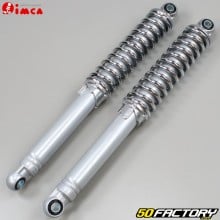 Adjustable rear shock absorbers 360mm Peugeot 103, MBK 51 and Motobécane chrome and gray Imca