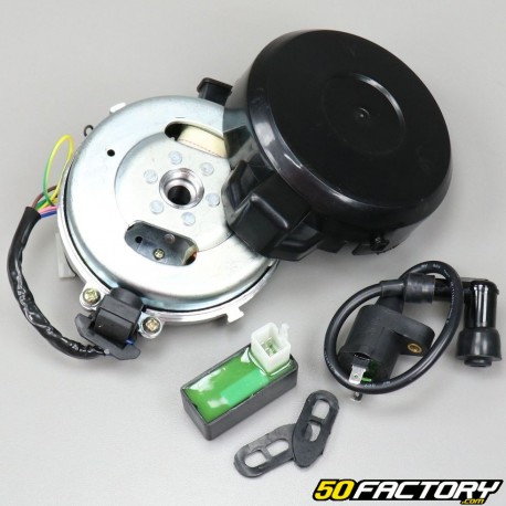 Electronic ignition (big cone) 12V complete with CDI box and high voltage coil Peugeot 103 (kit)