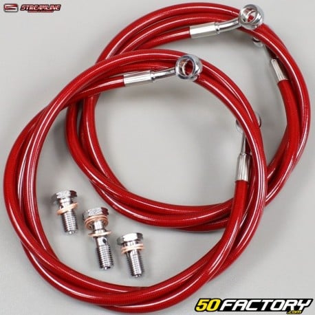 Front brake hoses Yamaha YFZ 450 Streamline red