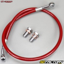 Aviation type rear brake hose Yamaha YFZ 450 Streamline red