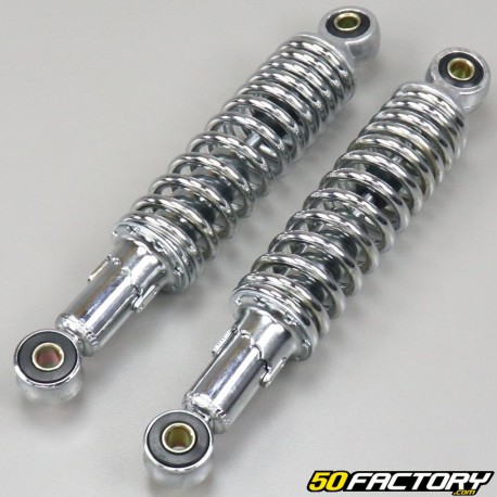 Amortiguadores traseros ajustables 240mm Peugeot 103, MBK 51 ... cromo