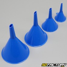 Blue plastic funnels (set of 4)