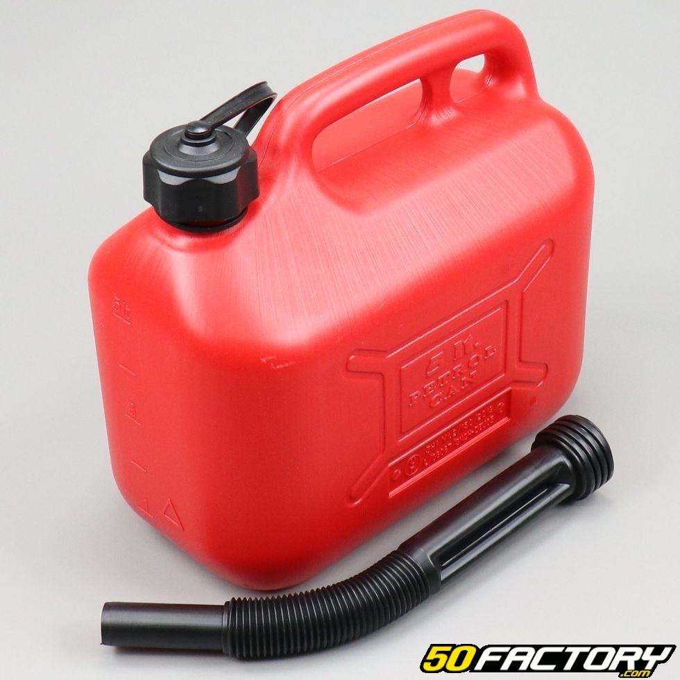 Jerrican carburant 5L avec bec verseur - Pièce moto, scooter 50cc