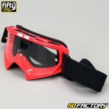Crossbrille Fifty, rot, mit transparentem Visier