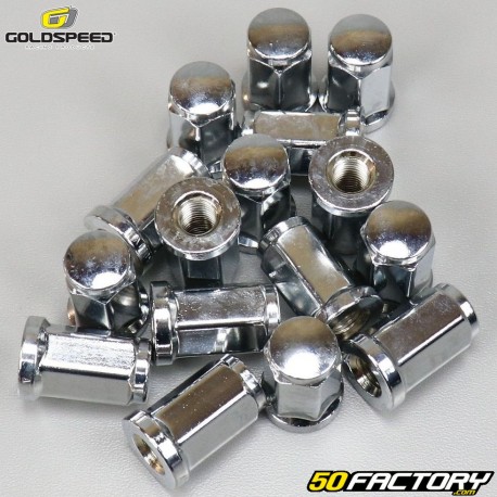 Porcas de roda planas 10x1.25mm Goldspeed cromo para quad (conjunto de 16)
