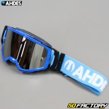 Ahdes neon blue goggles with silver screen