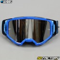 Ahdes neon blue goggles with silver screen