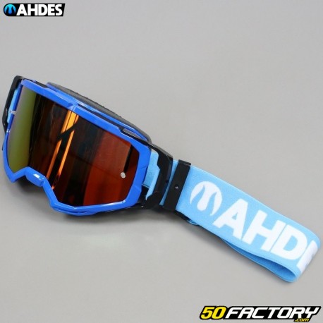 Ahdes neon blue mask with red iridium screen