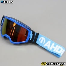 Ahdes neon blue mask with red iridium lens