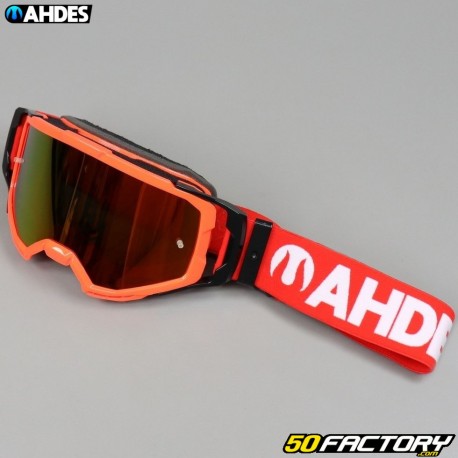 Ahdes neon red goggles with red iridium screen