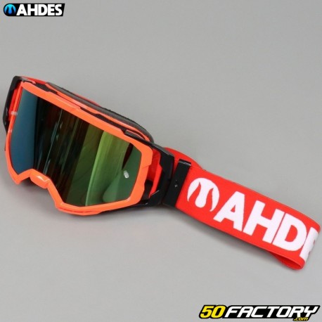 Ahdes neon red mask with gold iridium screen