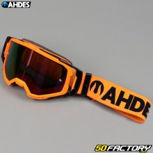 Ahdes neon orange goggles, rainbow iridium screen