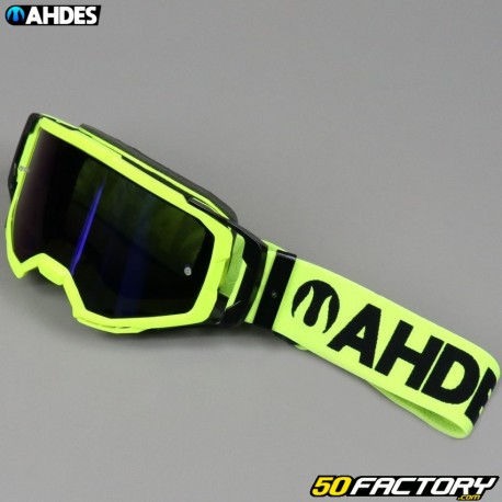 Ahdes neon yellow goggles, iridium blue screen