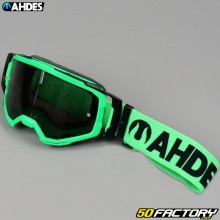Ahdes neon green goggles smoked screen