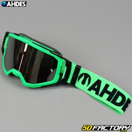 Occhiali Ahdes verde neon con schermo argentato