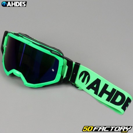 Ahdes neon green mask with blue iridium screen