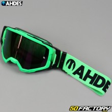 Ahdes neon green goggles iridium rainbow lens