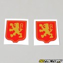 Toolbox lion decals Peugeot old model red and gold
