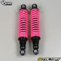 Amortiguadores traseros ajustables 300mm Peugeot 103, MBK 51 y Motobecane Restone negro y rosa