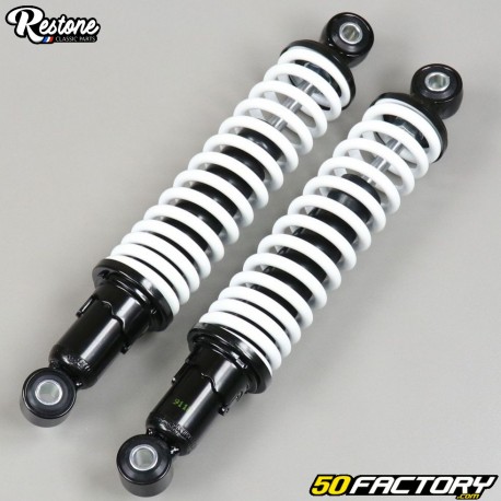 Adjustable rear shock absorbers 300mm Peugeot 103, MBK 51 and Motobecane Restone black and white