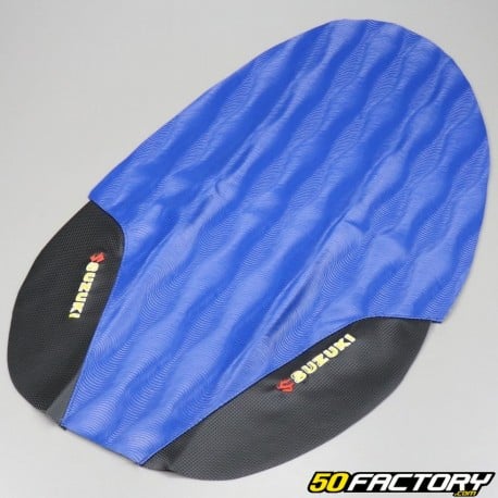 Seat cover Suzuki LTR 450 carbon and blue anti-slip
