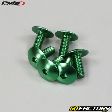 6x15 mm screws round head Puig green (set of 6)