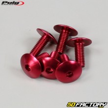 6x15 mm screws domed head Puig red (set of 6)