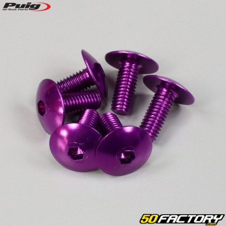 6x15 mm screws Puig domed head BTR purple (set of 6)