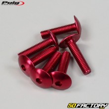 6x25 mm screws domed head Puig red (set of 6)