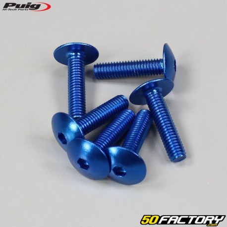 6x25 mm blue Puig domed BTR screws (set of 6)