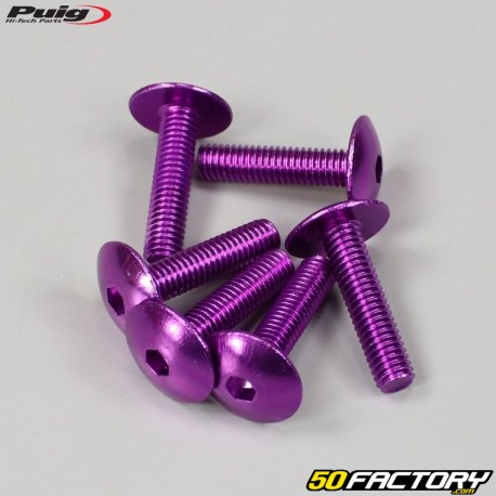 Tornillos de 6x25 mm Puig cabeza abombada BTR violeta (juego de 6)