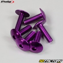 6x20 mm screws Puig domed head BTR purple (set of 6)