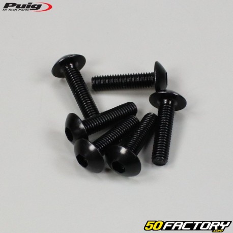 5x20 mm Schrauben Puig gewölbter BTR-Kopf schwarz (Satz von 6)