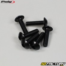 Tornillos BTR cabeza abombada Puig negros de 5x20 mm (juego de 6)