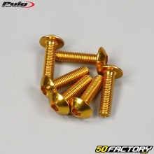 Tornillos BTR cabeza abombada Puig de 5x20 mm oro (juego de 6)